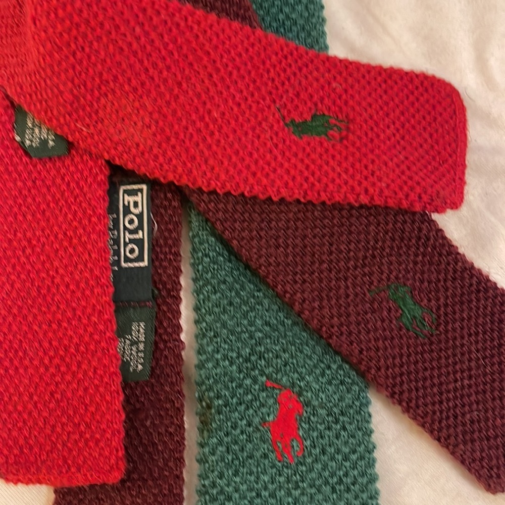 Bundle of three knit polo ties all in excellent condition